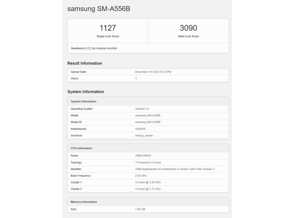 مشخصات گوشی گلکسی A55 لو رفت!