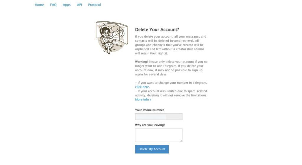 1717385393 152 دیلیت اکانت تلگرام حذف همیشگی تلگرام تنها با ۲