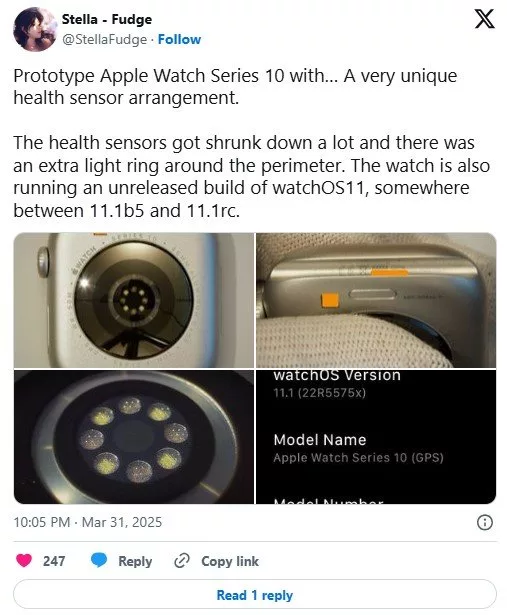 حسگرهای جدید در پروتوتایپ اپل واچ سری 10